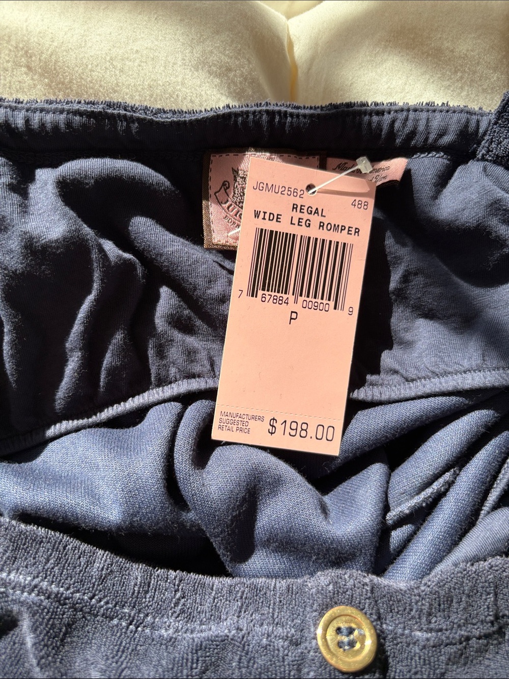 Juicy Couture Y2K Vintage Terry Cloth Navy Wide-Leg Romper - Picture 11 of 15